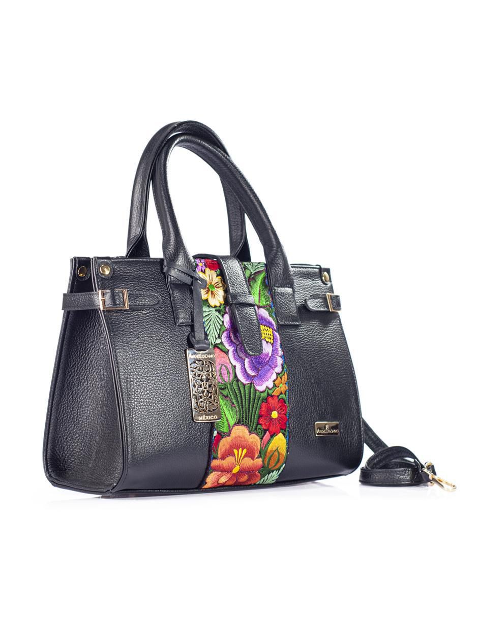 Bolsa satchel Samantha Telar Zinacantán de piel para mujer 2