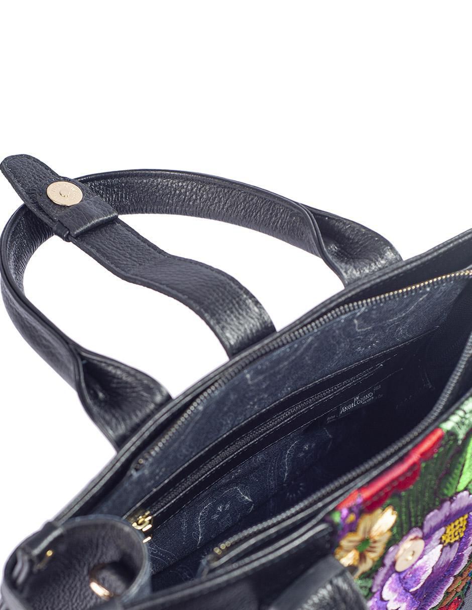 Bolsa satchel Samantha Telar Zinacantán de piel para mujer 4