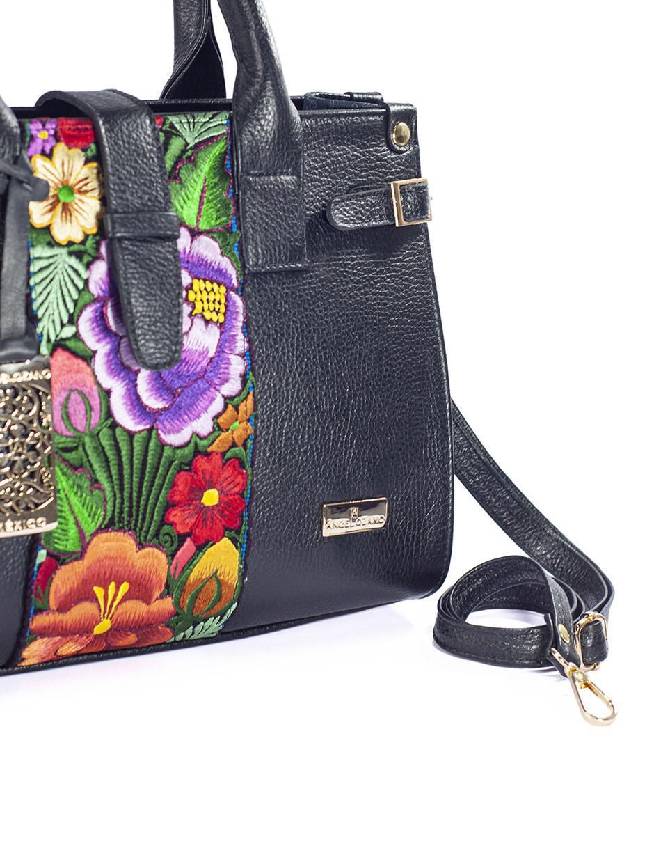 Bolsa satchel Samantha Telar Zinacantán de piel para mujer 6