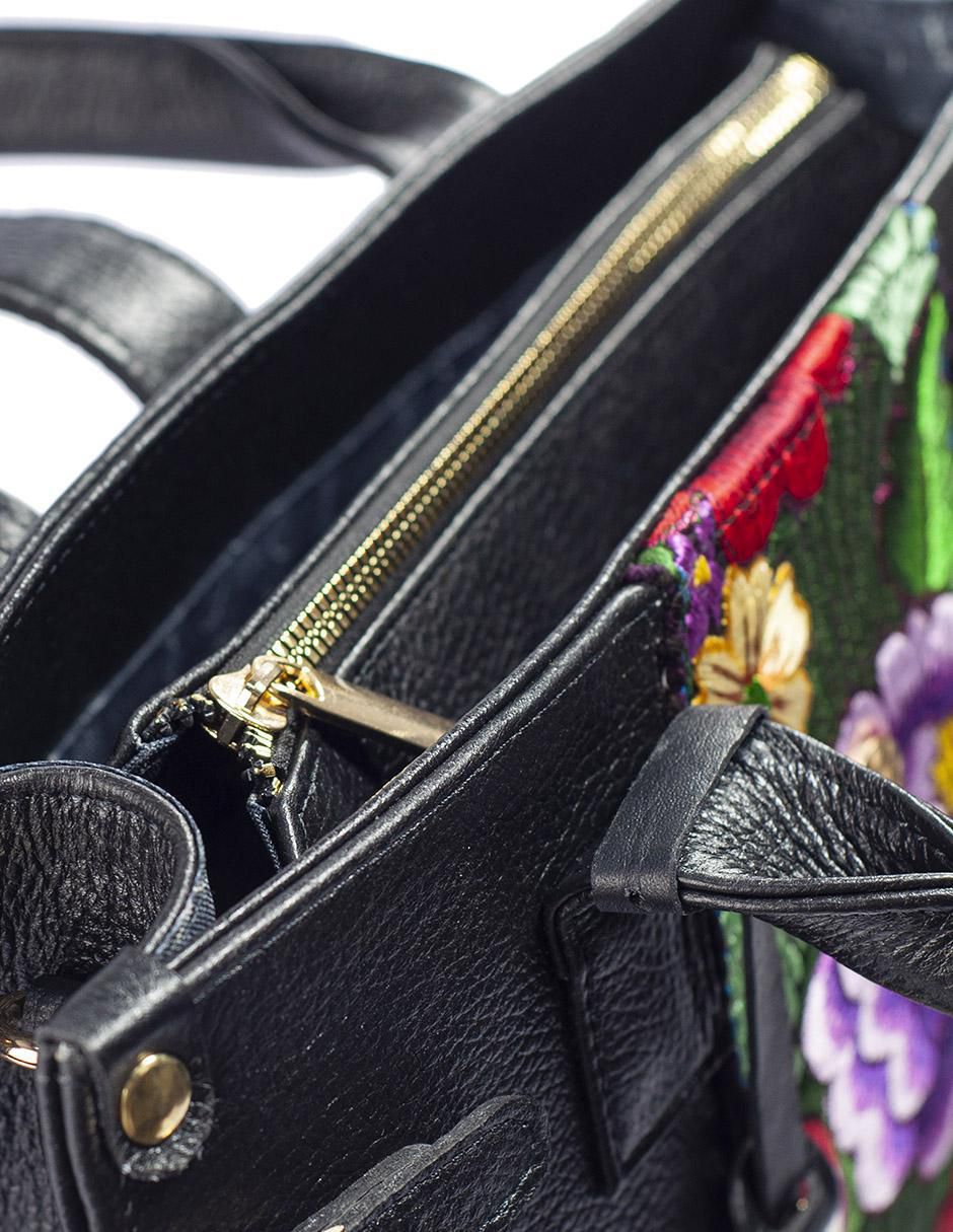 Bolsa satchel Samantha Telar Zinacantán de piel para mujer 8