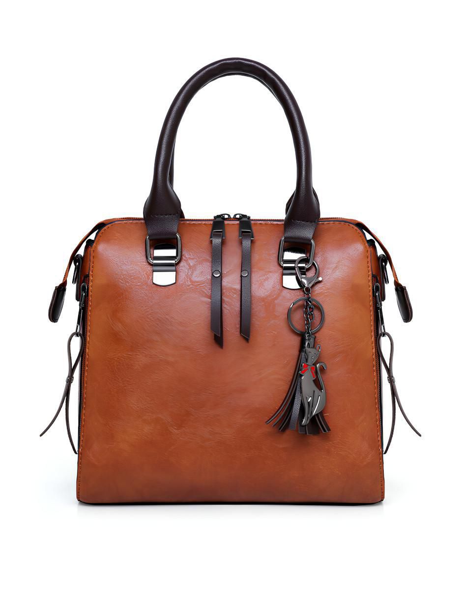 Bolsa tote India Trivu de cuero para mujer 2
