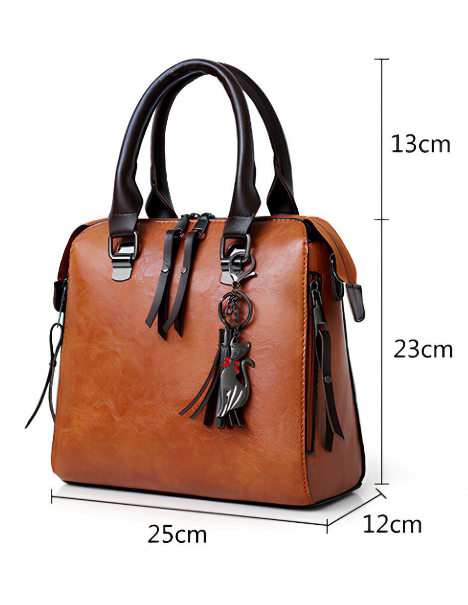 Bolsa tote India Trivu de cuero para mujer 5