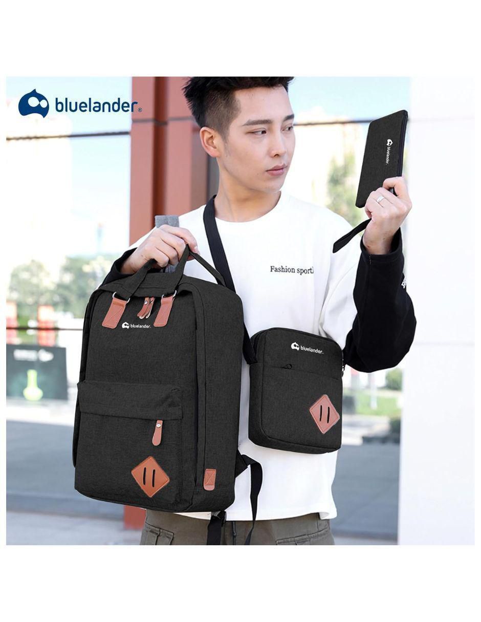 Set mochila con portalaptop impermeable unisex 4