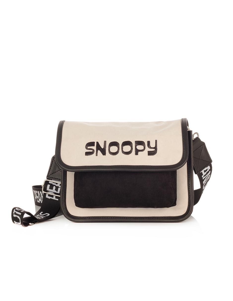 Bolsa crossbody Blanco & Negro Snoopy para mujer