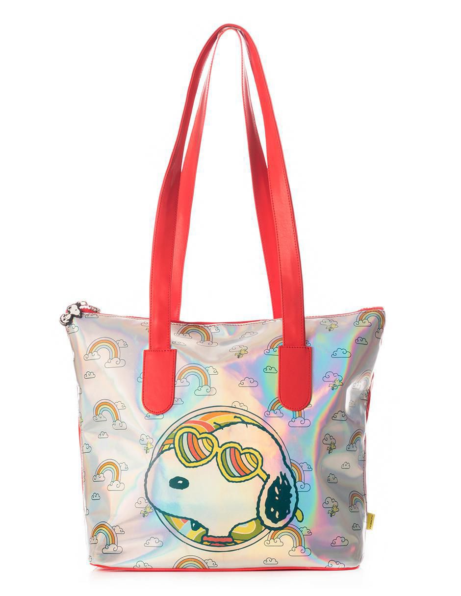 Bolsa tote Arcoíris Snoopy para mujer