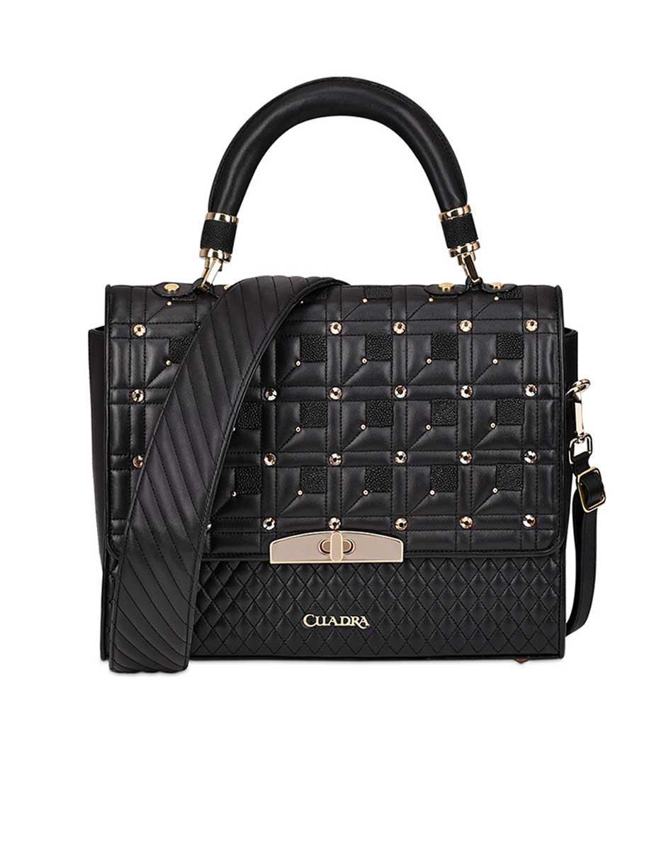 Bolsa satchel de piel para mujer