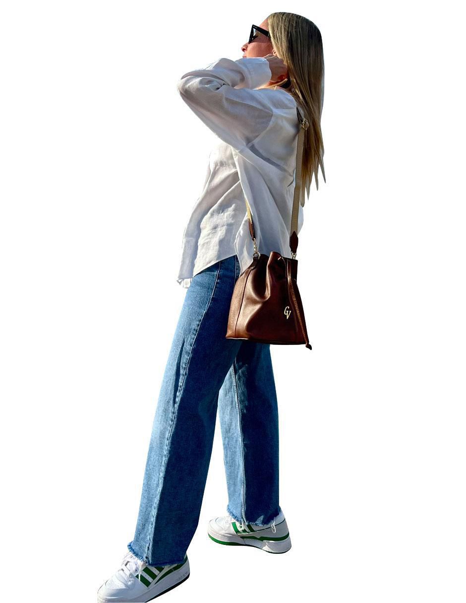 Bolsa bucket de piel para mujer 8