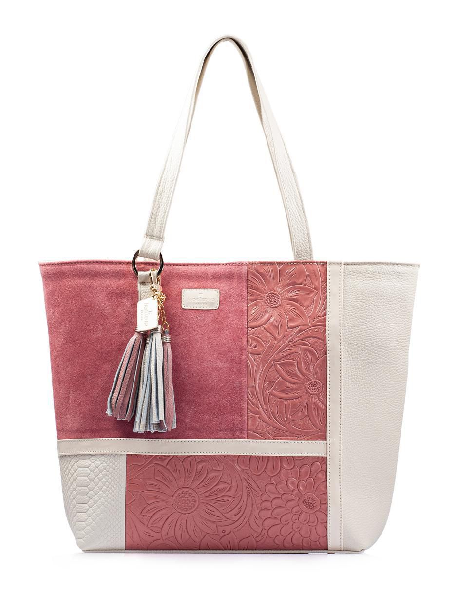 Bolsa tote Victoria Grabada de piel para mujer 1