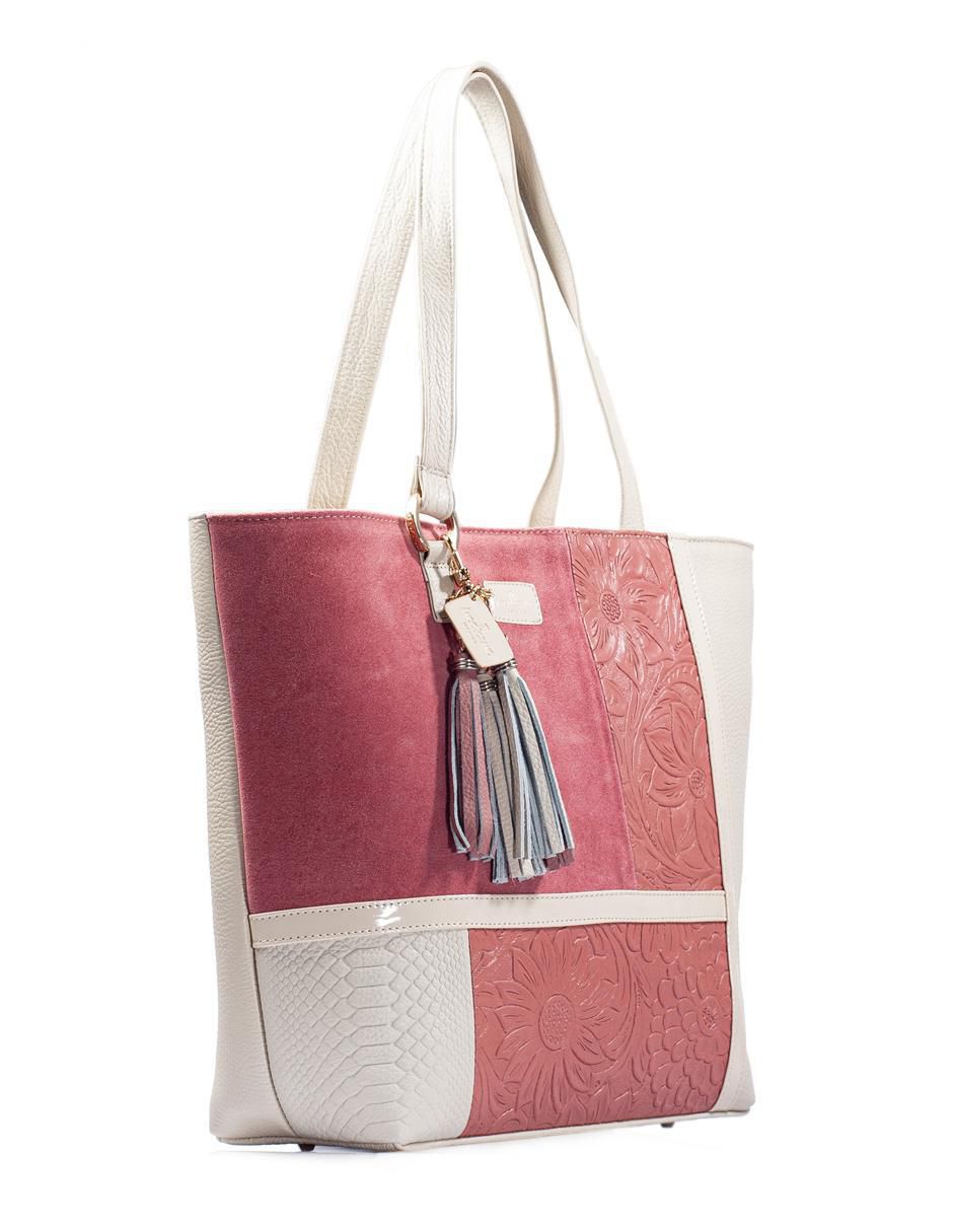 Bolsa tote Victoria Grabada de piel para mujer 2