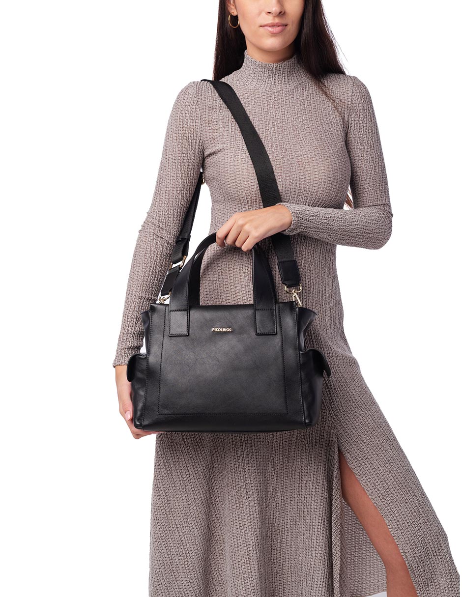 Bolsa satchel Pau de piel para mujer 5