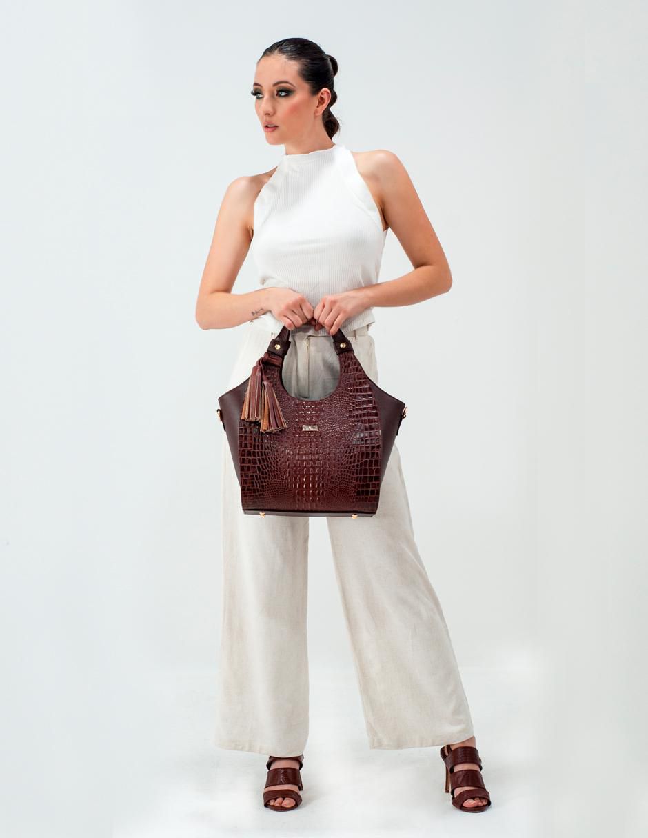 Bolsa tote Elisa Cocodrilo de piel para mujer 5