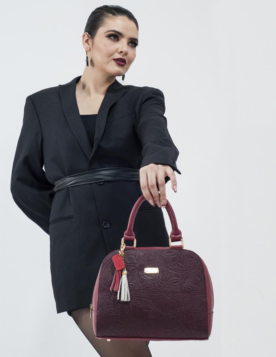 Bolsa satchel Elsa de piel para mujer 5
