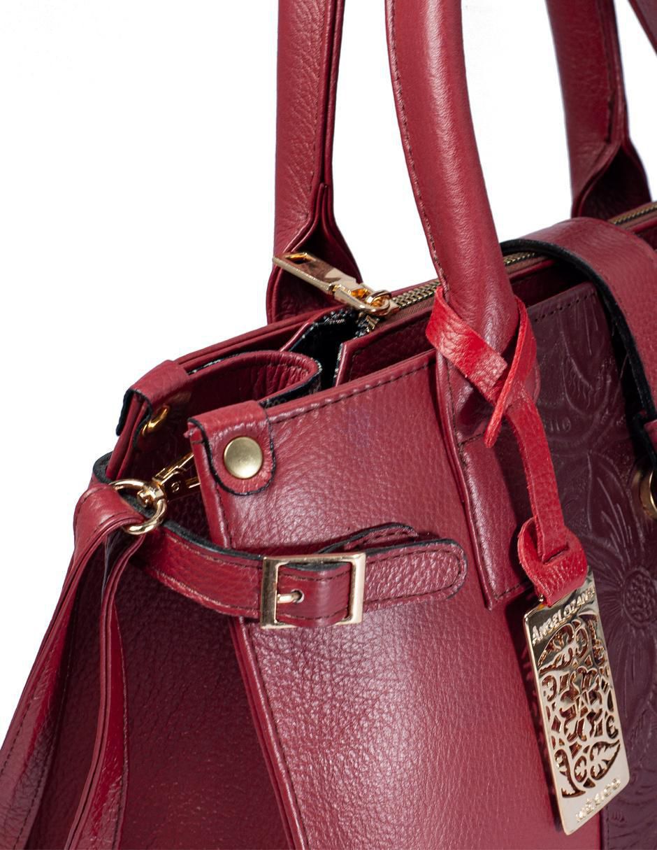 Bolsa satchel Samantha de piel para mujer 8