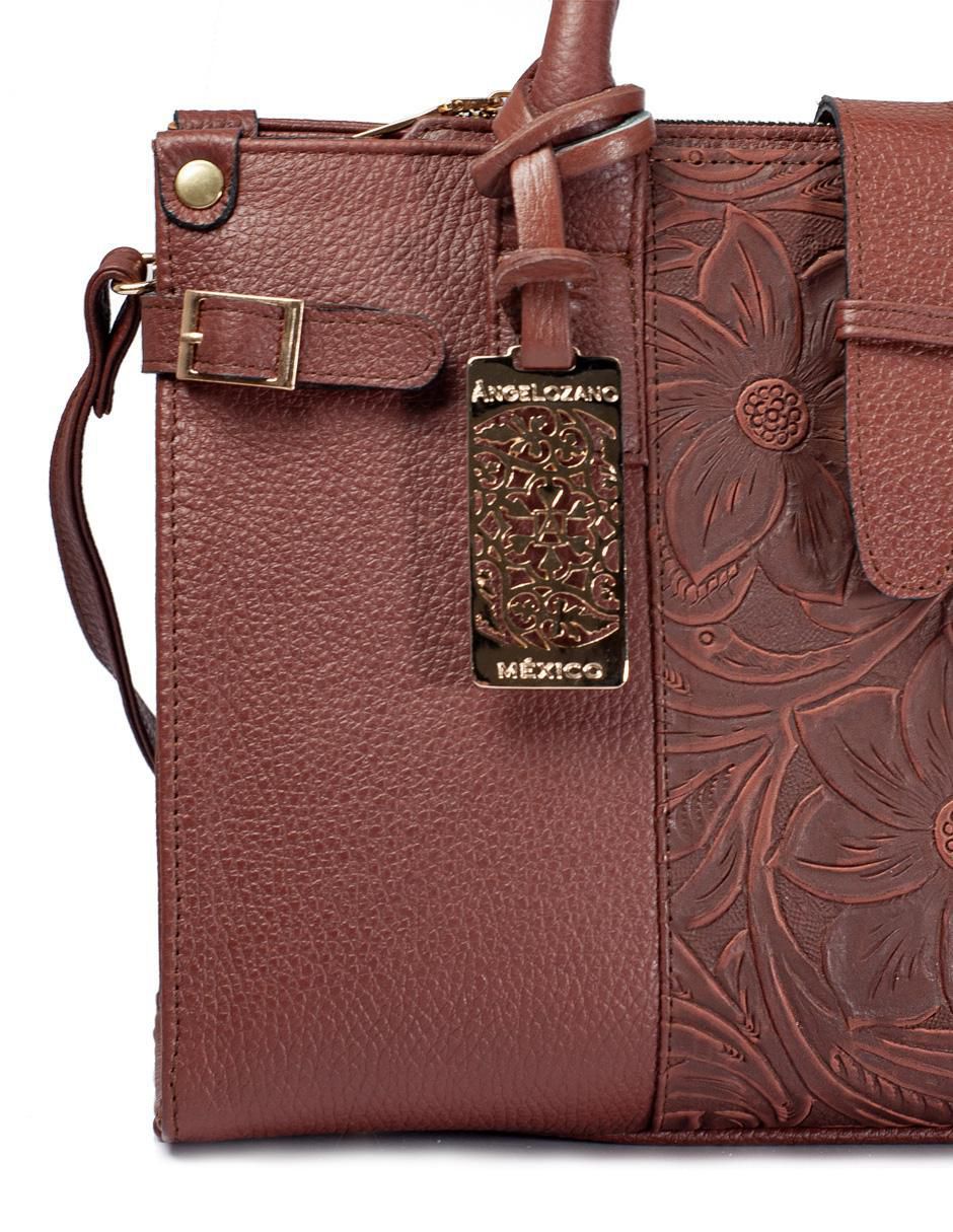 Bolsa satchel Samantha de piel para mujer 8