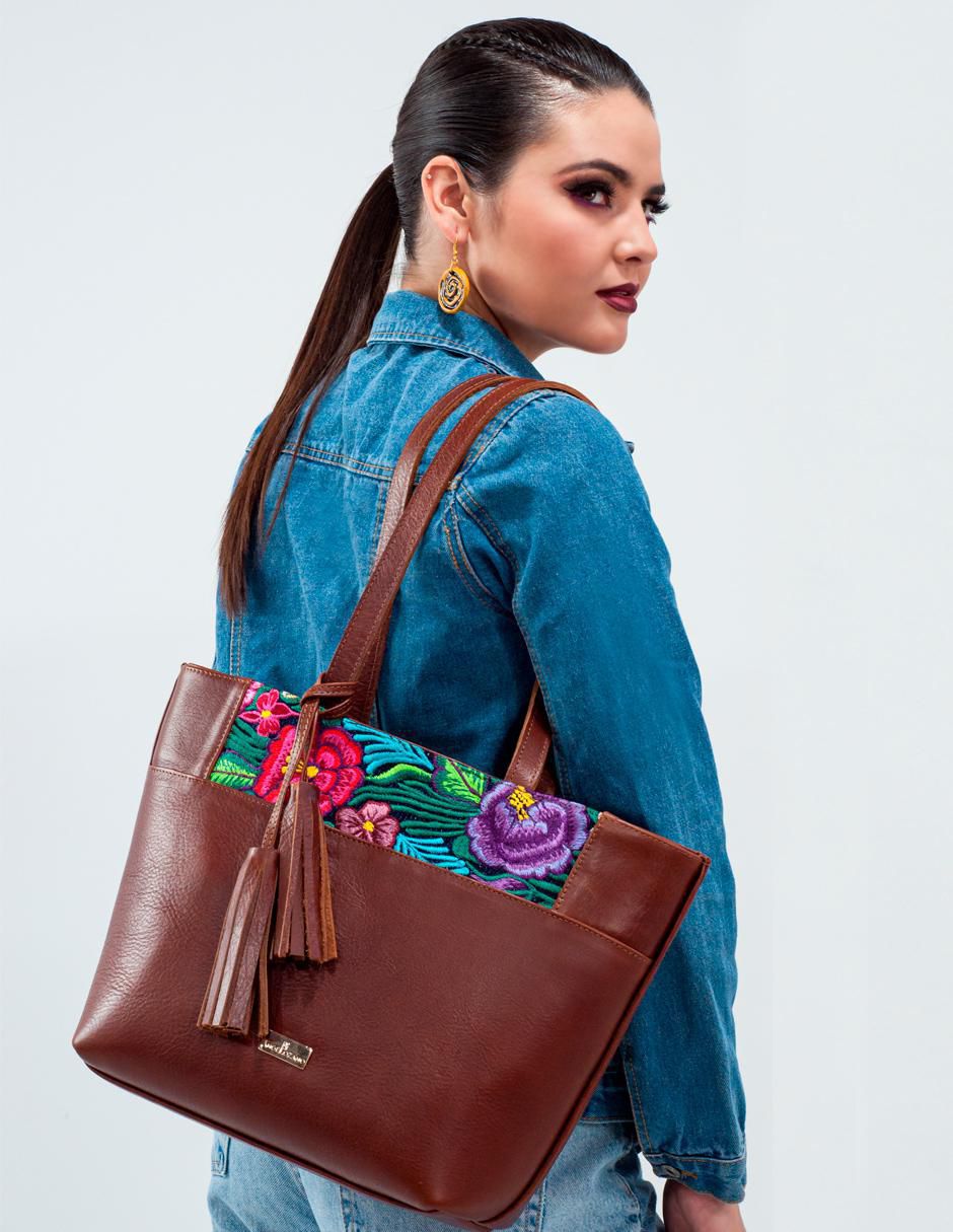 Bolsa tote Soraya Zinacanthan de piel para mujer 5