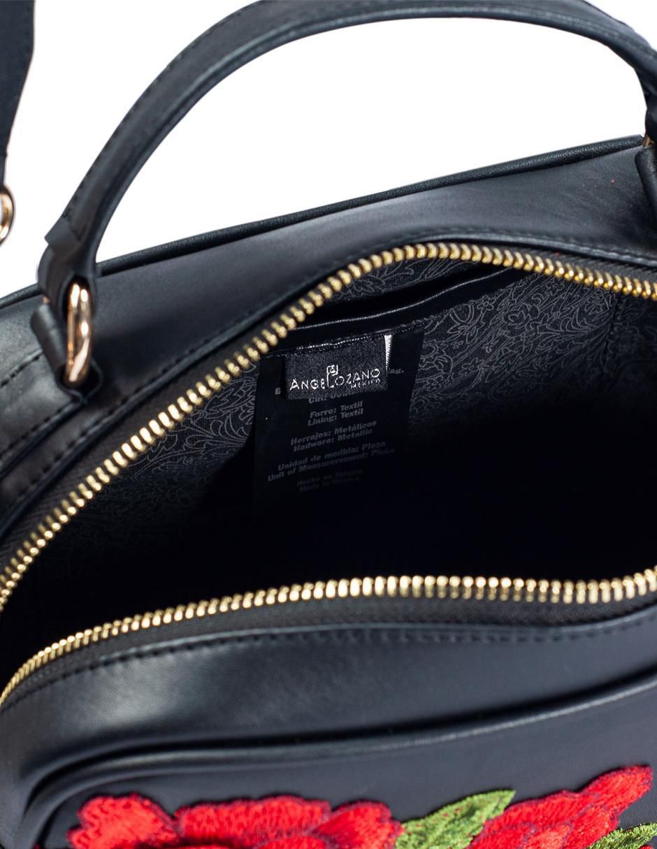 Bolsa crossbody Rosana Flores 3D de piel para mujer 4