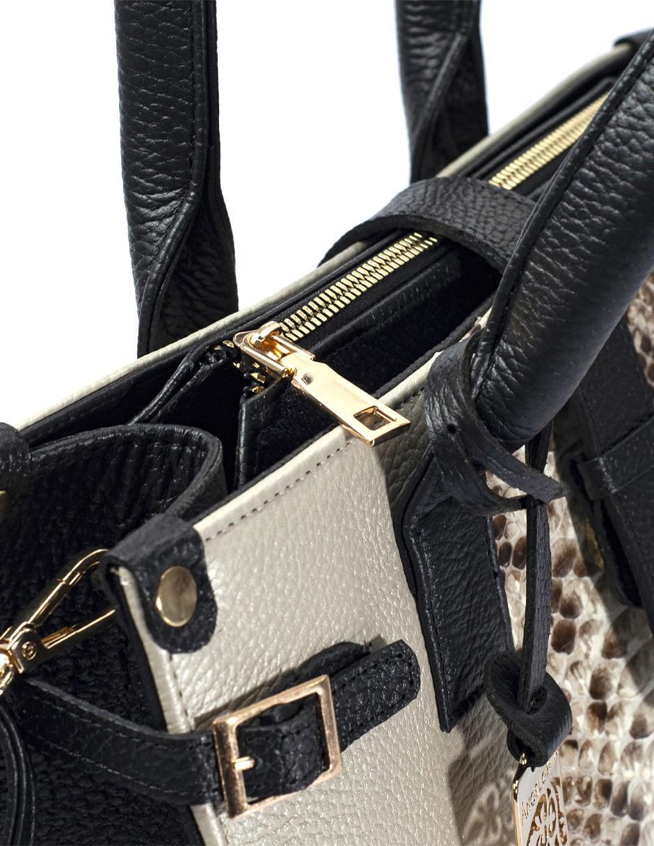 Bolsa satchel Samantha Víbora de piel para mujer 4
