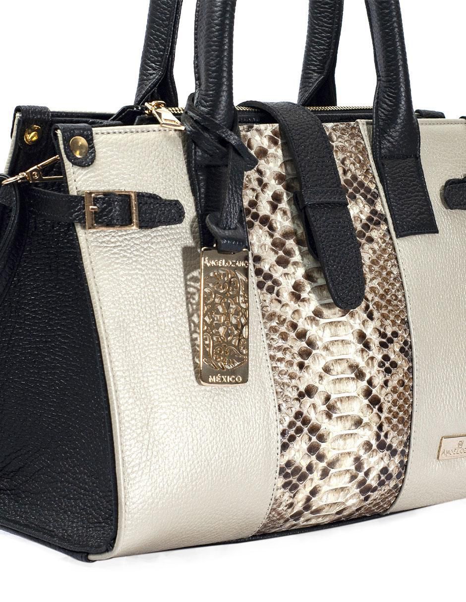 Bolsa satchel Samantha Víbora de piel para mujer 6