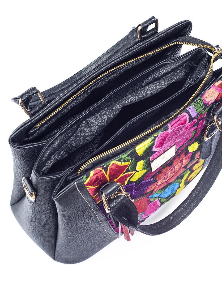 Bolsa satchel Lourdes de piel para mujer 4