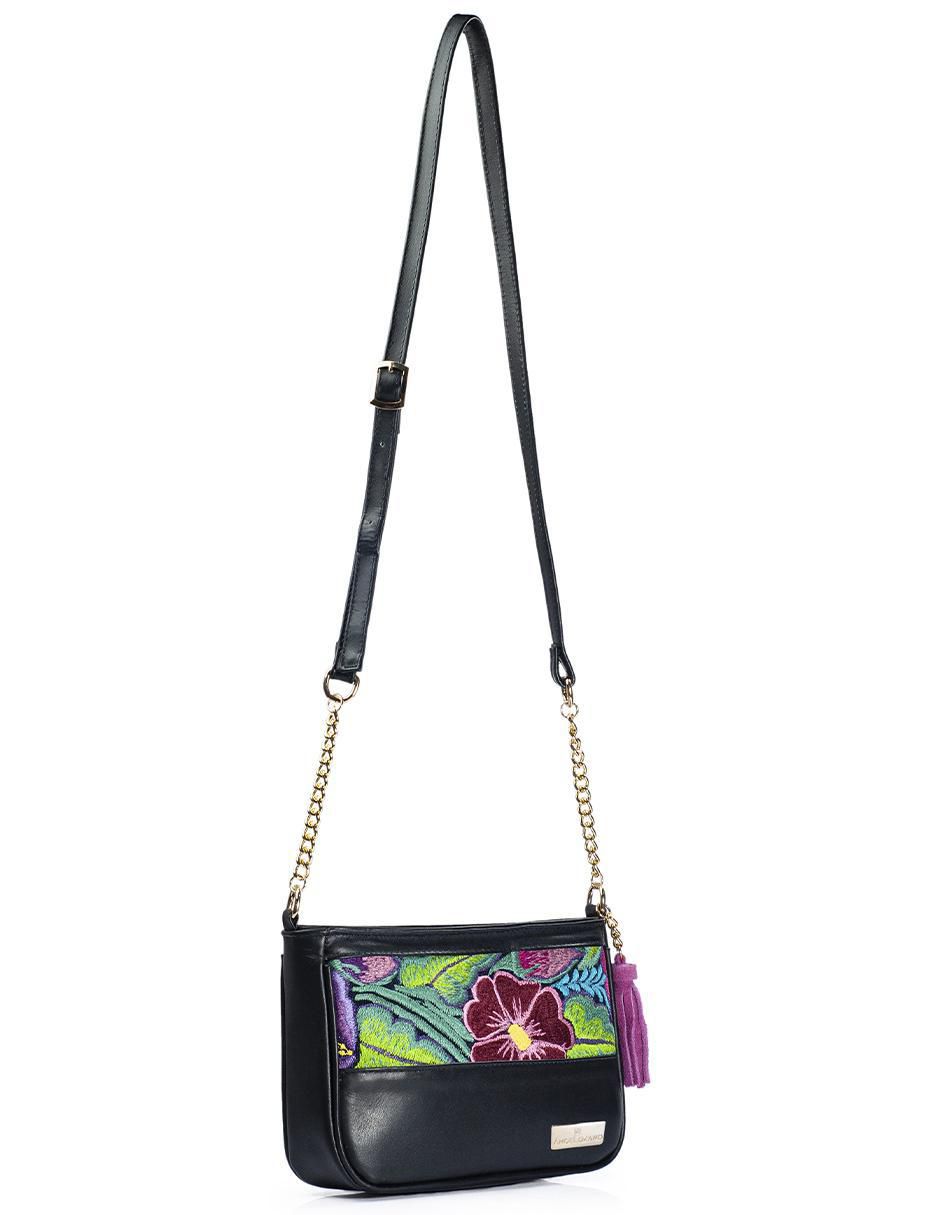 Bolsa crossbody Eva Piel Zinacantán Negro de piel para mujer 2