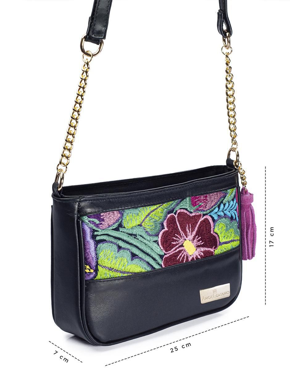 Bolsa crossbody Eva Piel Zinacantán Negro de piel para mujer 7