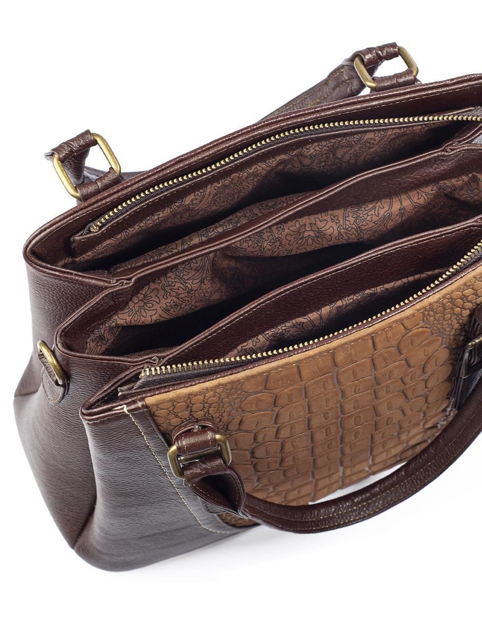 Bolsa satchel Lourdes de piel para mujer 4