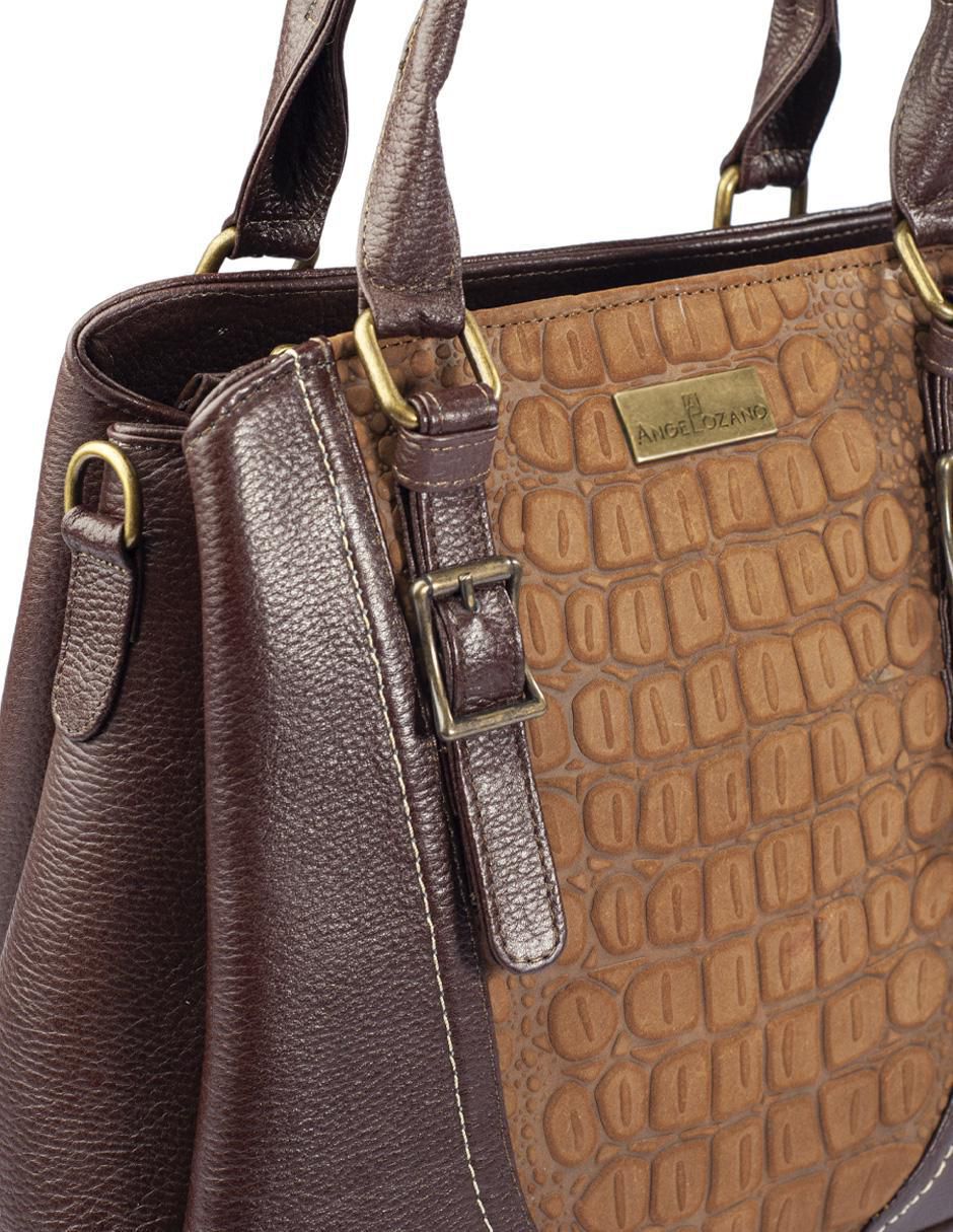 Bolsa satchel Lourdes de piel para mujer 5