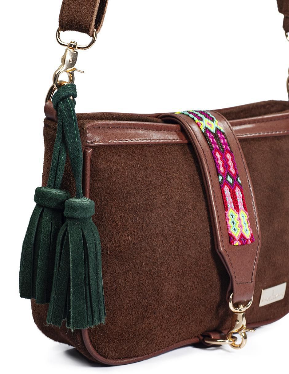 Bolsa crossbody Eva Piel Gamuza Shedron de piel para mujer 7