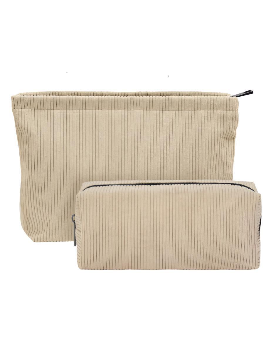 Set cosmetiquera para maquillaje de pana 2 piezas para mujer