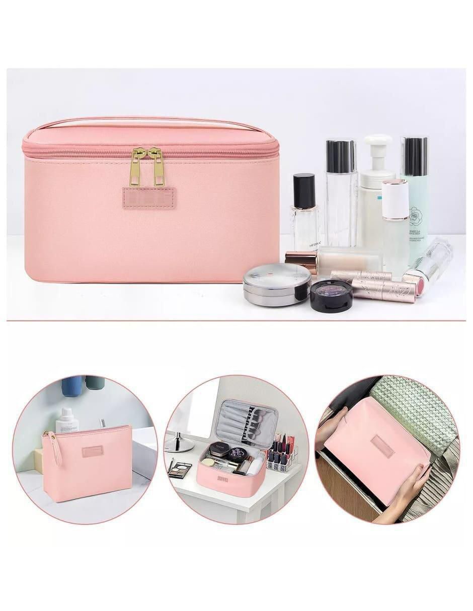 Set cosmetiquera impermeable de piel 3 piezas para mujer 2