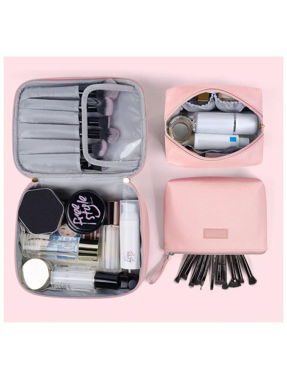 Set cosmetiquera impermeable de piel 3 piezas para mujer 3