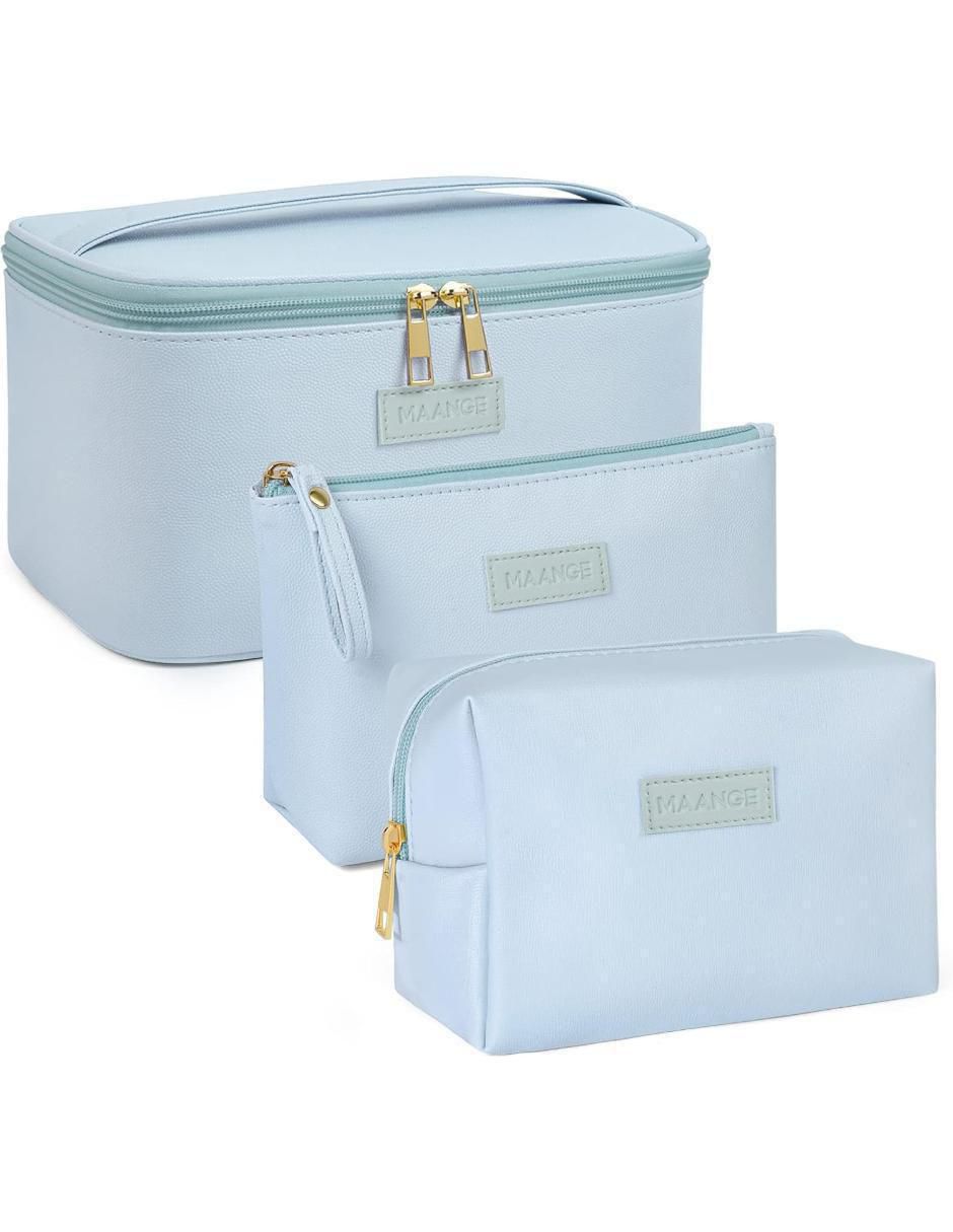 Set cosmetiquera impermeable de piel 3 piezas 3