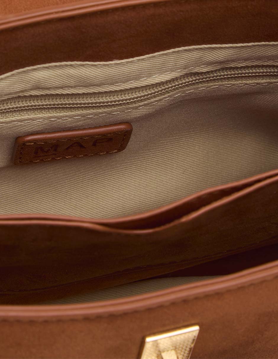 CROSSBODY MAP, CAFÉ