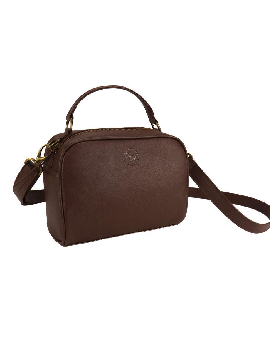 Bolsa satchel de piel para mujer