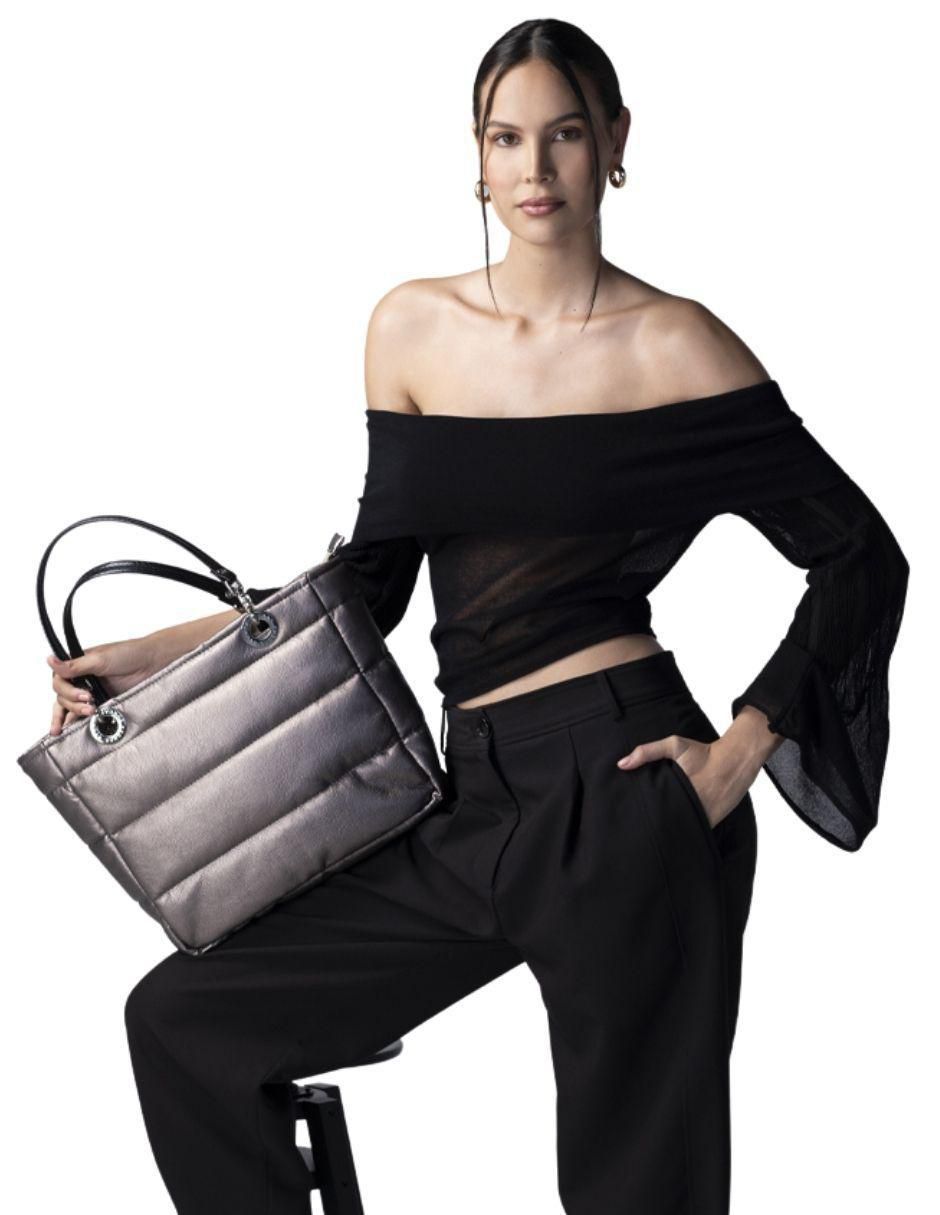 Bolsa shoulder Básica Metálica para mujer 2