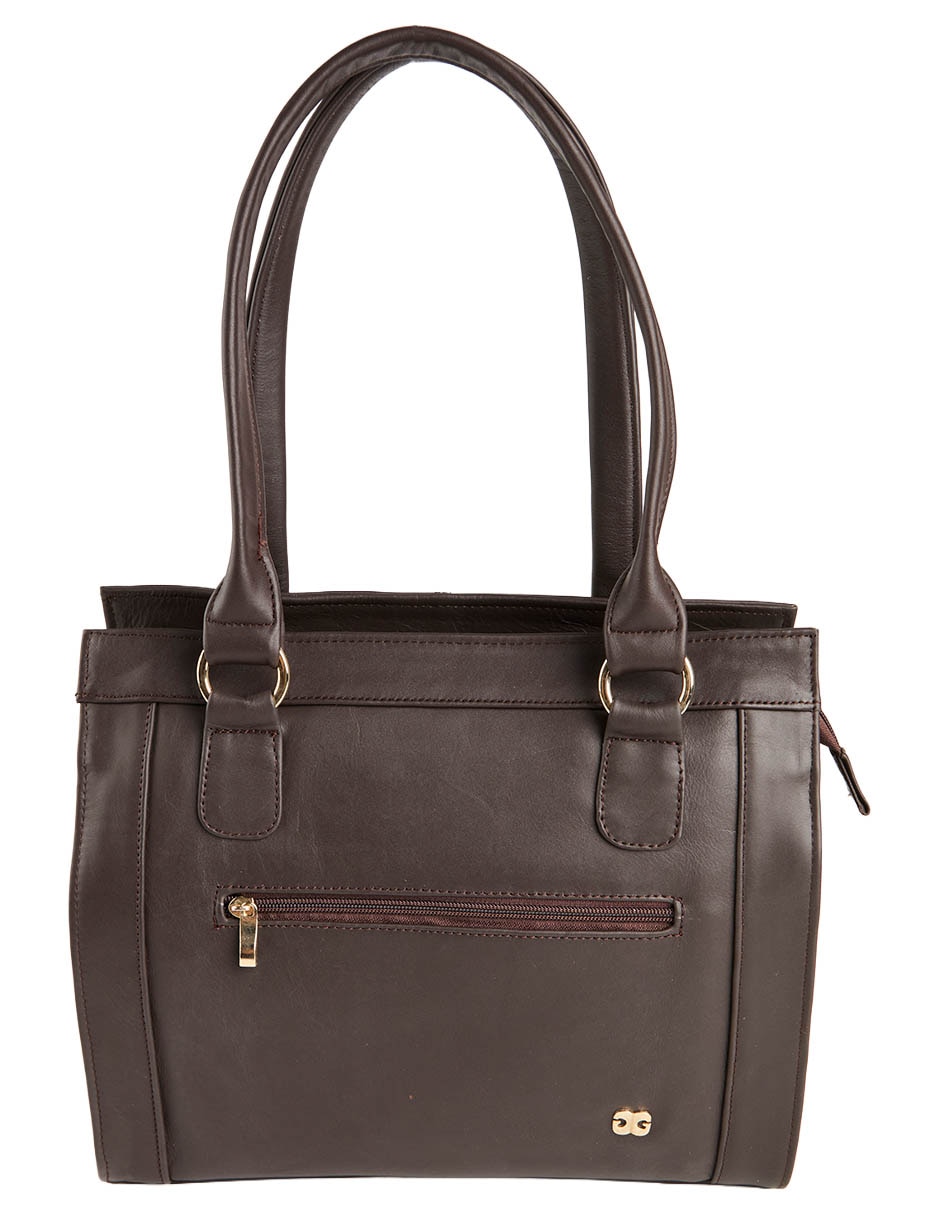 Bolsa satchel de piel para mujer
