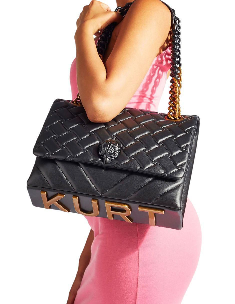 Bolsa crossbody King Black On de piel para mujer 6