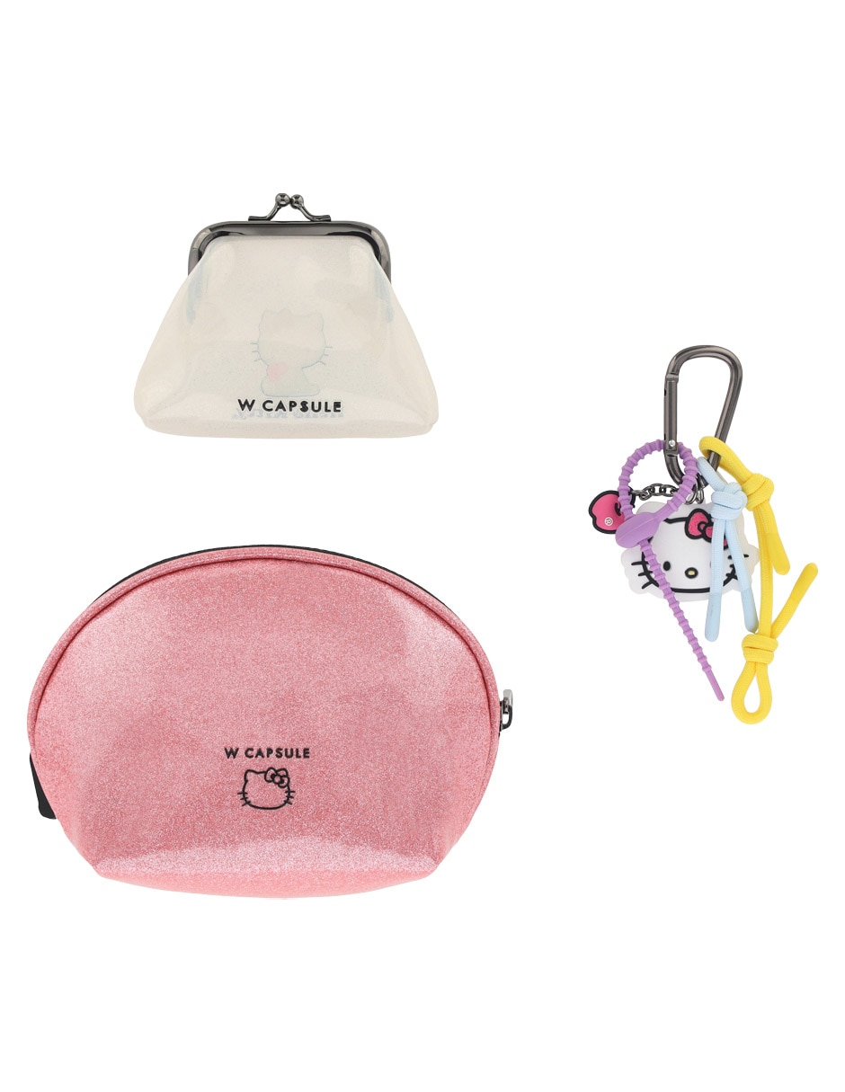 Set cosmetiquera para maquillaje Hello Kitty 3 piezas para mujer 15