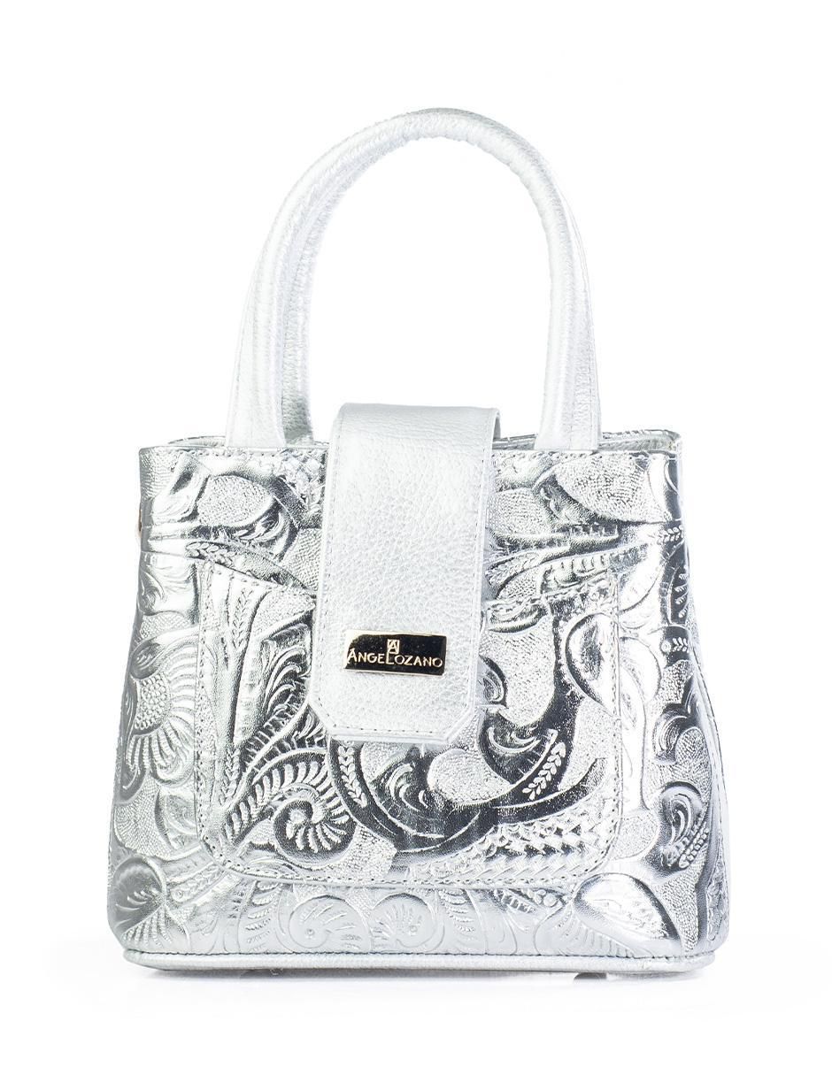 Bolsa crossbody Aurelia Piel Grabada Plata de piel para mujer