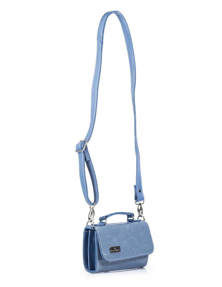 Bolsa crossbody Lupita Charol Azul para mujer 2