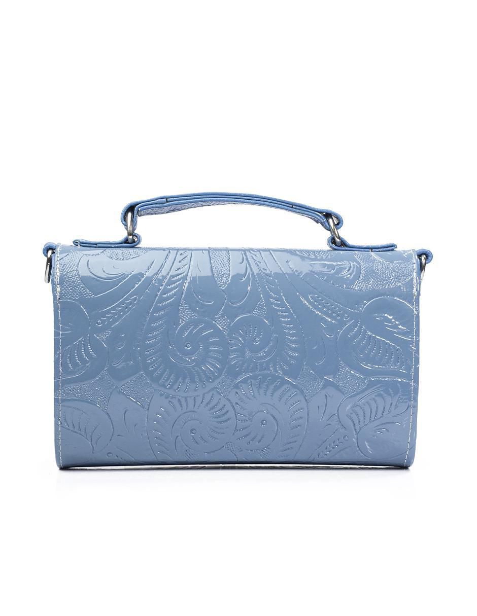 Bolsa crossbody Lupita Charol Azul para mujer 3