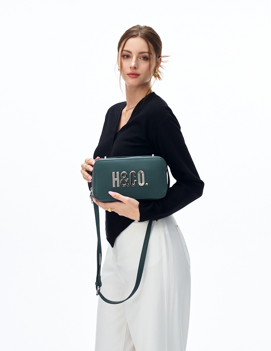 CROSSBODY H&CO, VERDE AZULADO