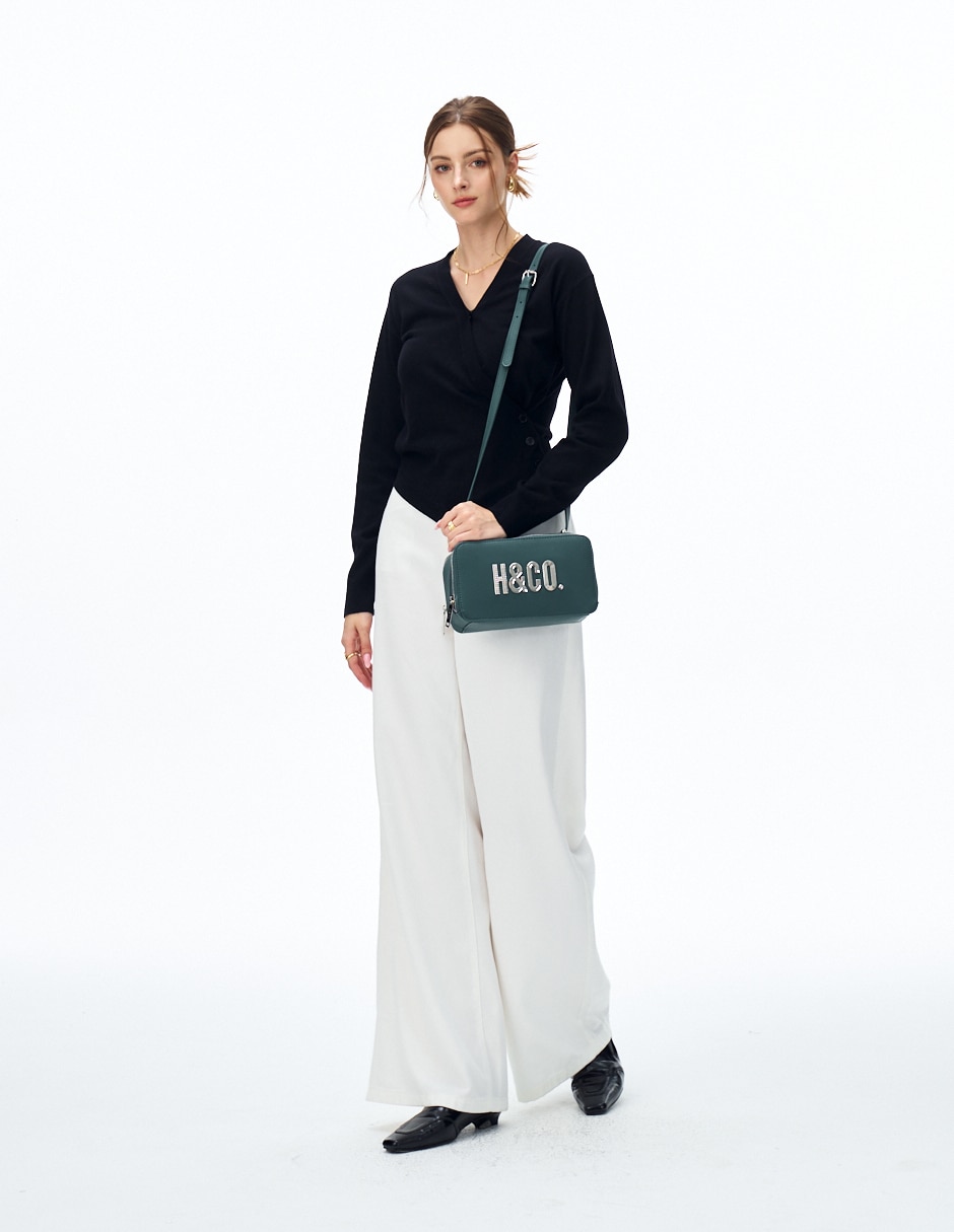 CROSSBODY H&CO, VERDE AZULADO