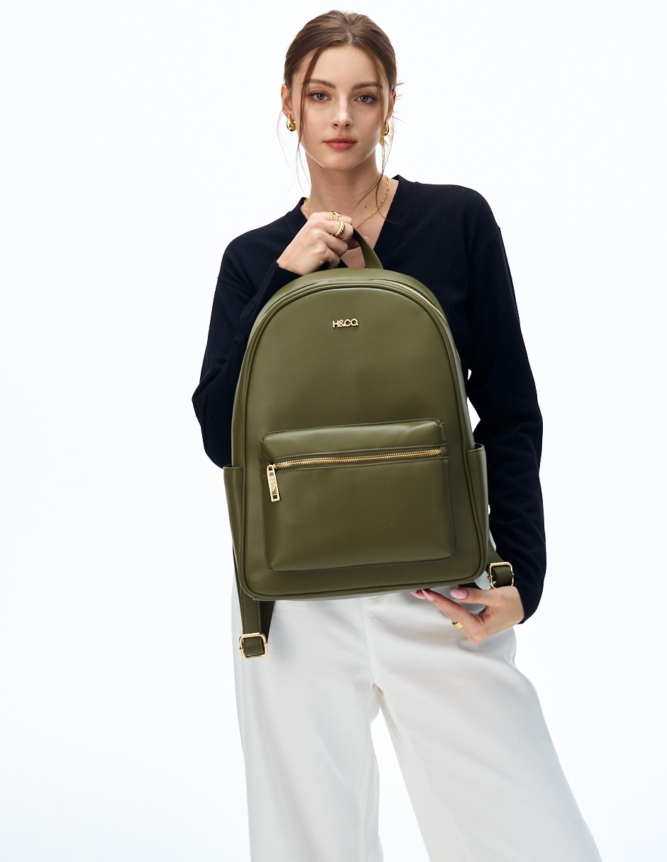 MOCHILA H&CO BACKPACK 766, VERDE OLIVO