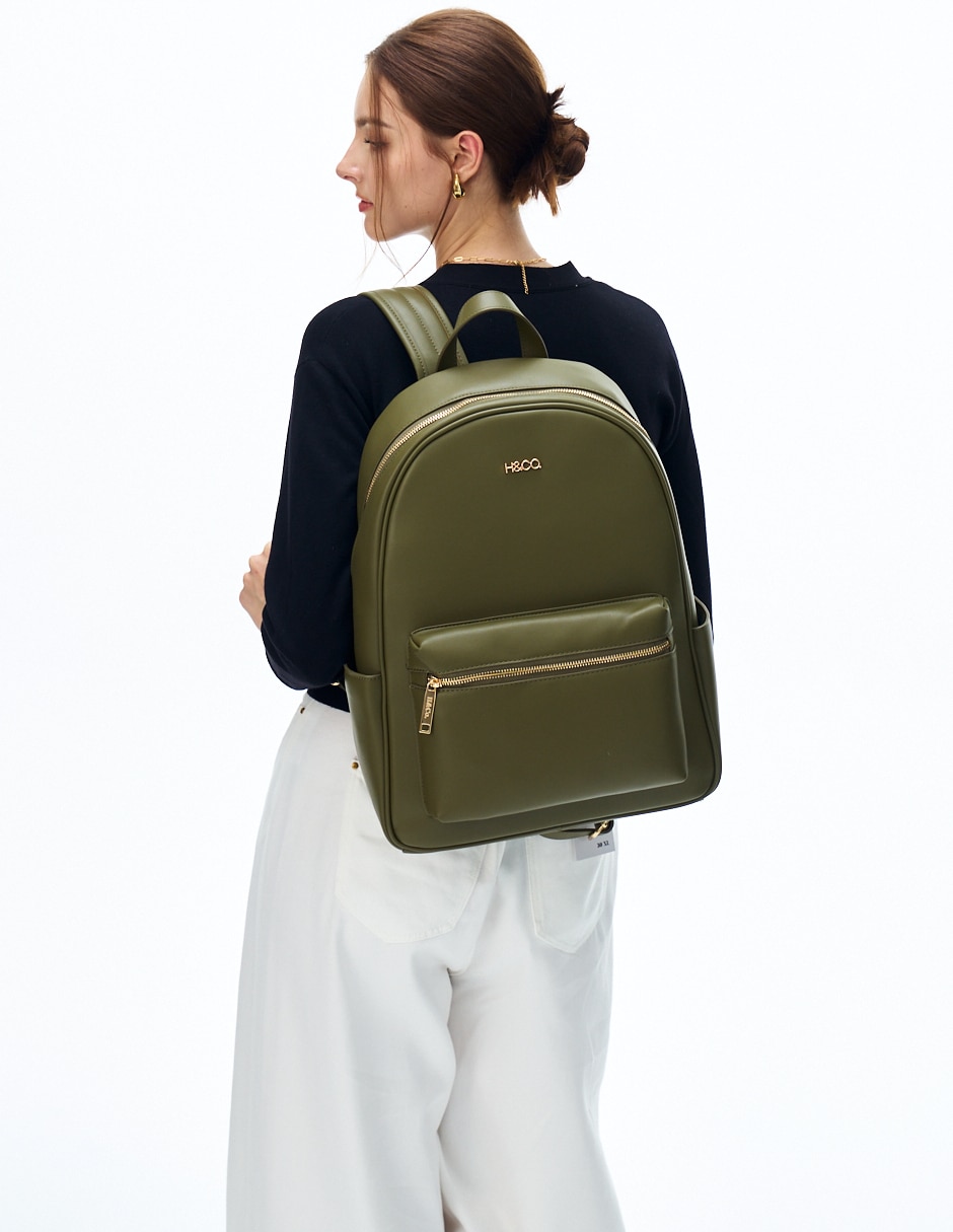 MOCHILA H&CO BACKPACK 766, VERDE OLIVO