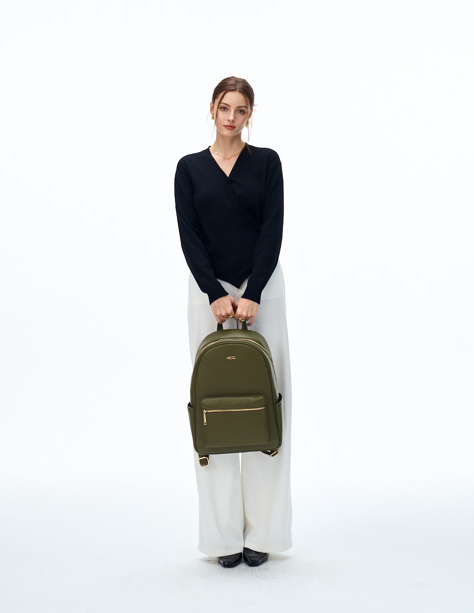 MOCHILA H&CO BACKPACK 766, VERDE OLIVO