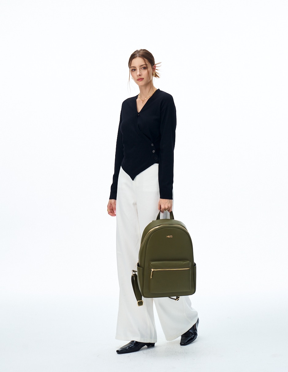 MOCHILA H&CO BACKPACK 766, VERDE OLIVO