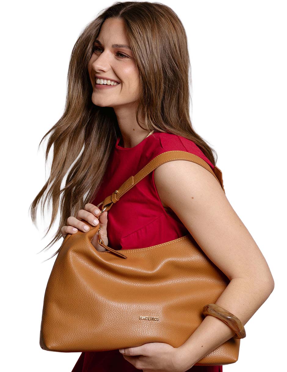 Bolsa hobo Beget de piel para mujer 9