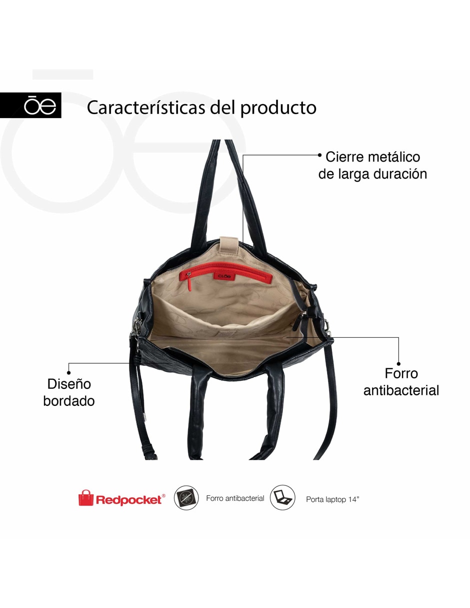 TOTE CLOE, NEGRO