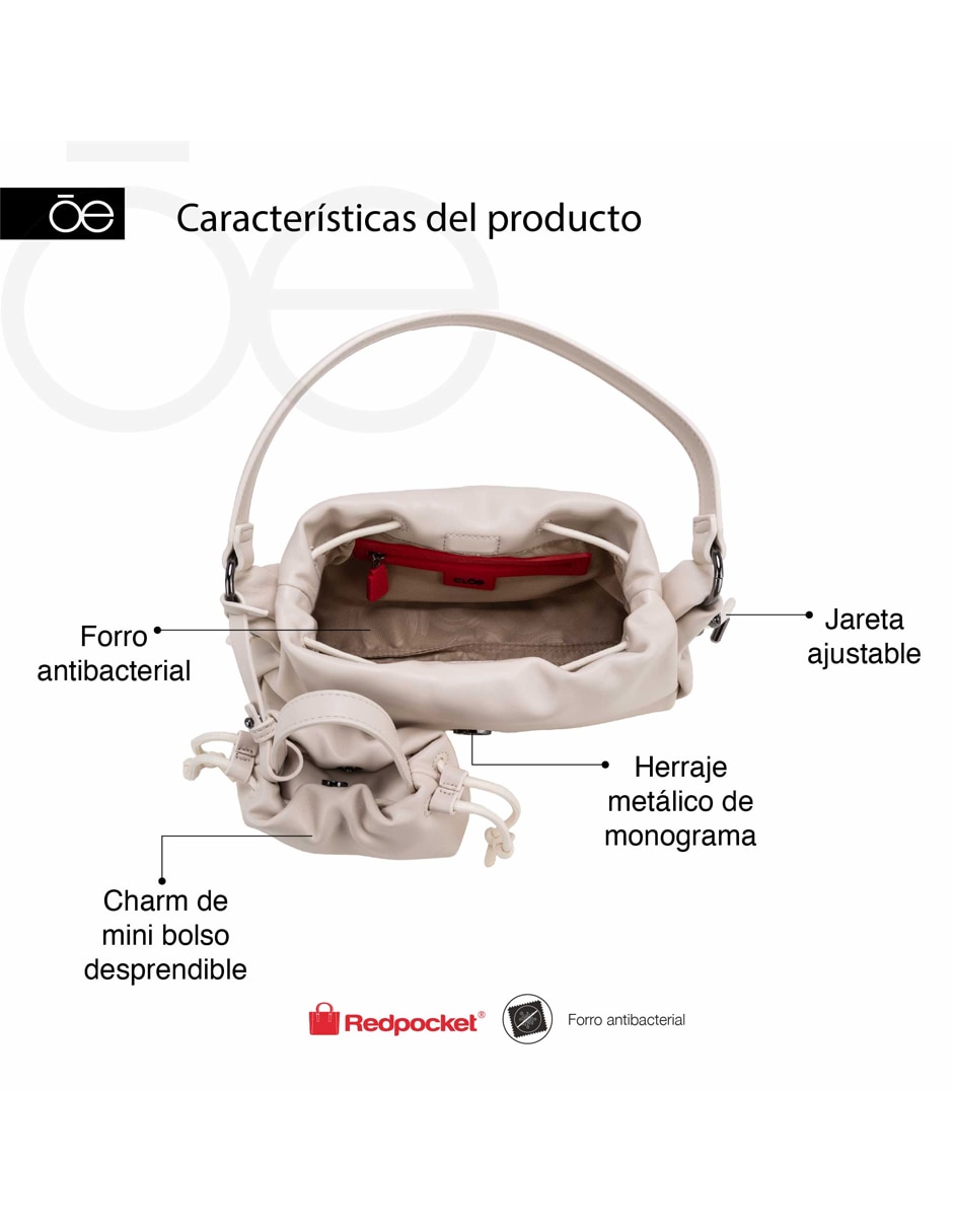 Bolsa bucket Adavari para mujer 9